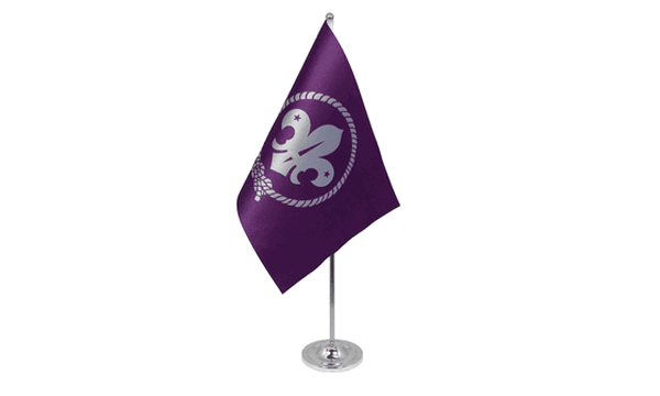 Scouts Purple Satin Table Flag